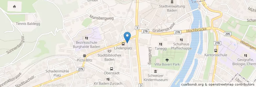 Mapa de ubicacion de Adesso en 스위스, Aargau, Bezirk Baden, Baden.
