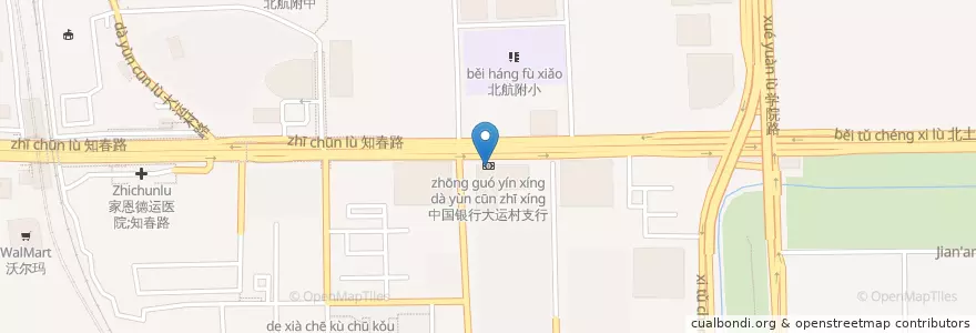 Mapa de ubicacion de 中国银行大运村支行 en Chine, Pékin, Hebei, 海淀区.
