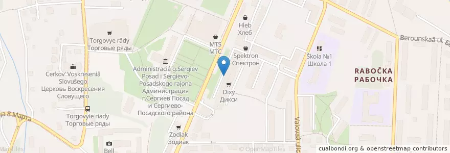 Mapa de ubicacion de Сбербанк en ロシア, 中央連邦管区, モスクワ州, Сергиево-Посадский Городской Округ.