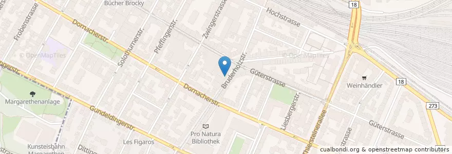 Mapa de ubicacion de Polizeiposten Gundeldingen en Schweiz/Suisse/Svizzera/Svizra, Basel-Stadt, Basel.