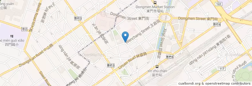 Mapa de ubicacion de 田季發爺 en Taiwan, 臺灣省, 新竹市.