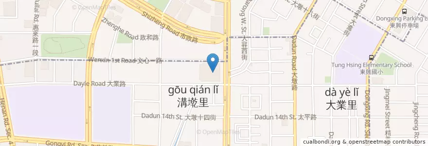 Mapa de ubicacion de Cafè Grazie en Taiwan, Taichung, 南屯區.