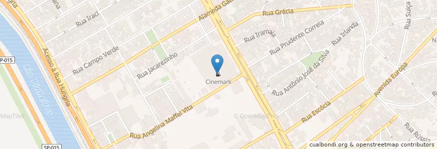 Mapa de ubicacion de Cinemark en Brezilya, Güneydoğu Bölgesi, Сан Паулу, Região Geográfica Intermediária De São Paulo, Região Metropolitana De São Paulo, Região Imediata De São Paulo, Сан Паулу.