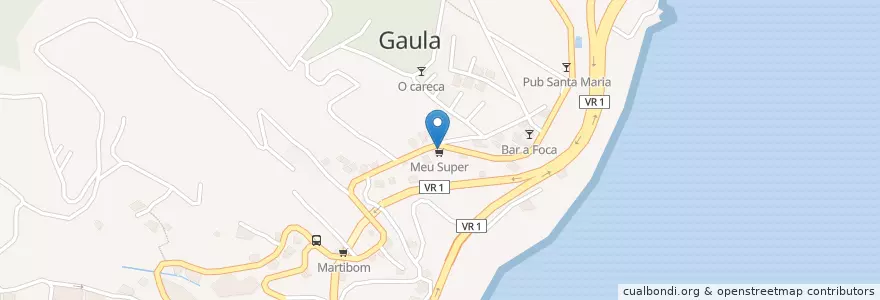 Mapa de ubicacion de Café Meu Super en 포르투갈, Santa Cruz, Gaula.