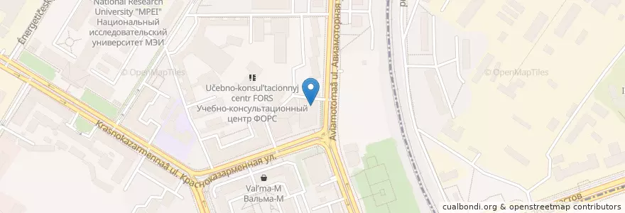 Mapa de ubicacion de Открытие en Rusia, Distrito Federal Central, Москва, Юго-Восточный Административный Округ, Район Лефортово.