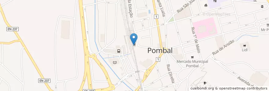 Mapa de ubicacion de Cafetaria da Estacação en پرتغال, Centro, Leiria, Pinhal Litoral, Pombal, Pombal.