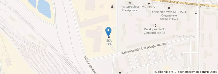 Mapa de ubicacion de ЕКА en Rusia, Distrito Federal Central, Москва, Восточный Административный Округ, Район Перово.
