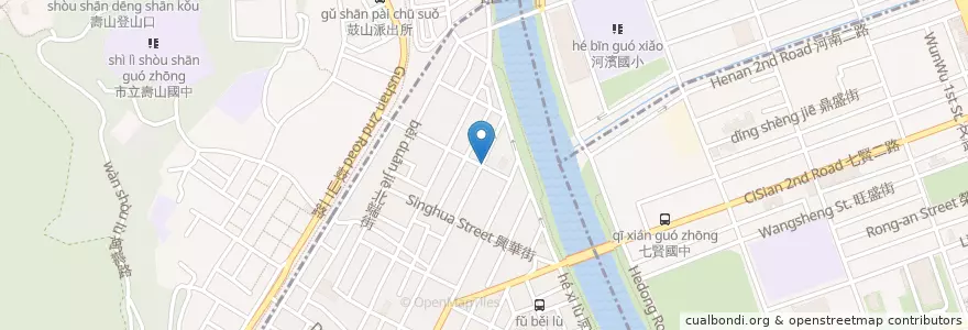 Mapa de ubicacion de 旅行養分 en Taiwán, Kaohsiung, 鹽埕區.
