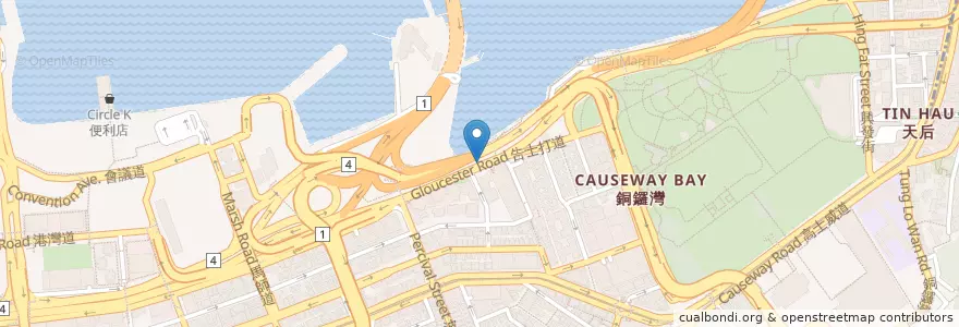 Mapa de ubicacion de 翠苑甜品専家 en Cina, Guangdong, Hong Kong, Hong Kong, Nuovi Territori, 灣仔區 Wan Chai District.