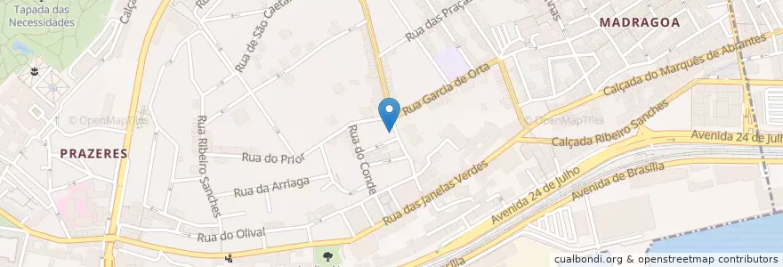 Mapa de ubicacion de Lisbon 1st Portugal Family Research Center en Portekiz, Área Metropolitana De Lisboa, Lisboa, Grande Lisboa, Lizbon, Estrela.