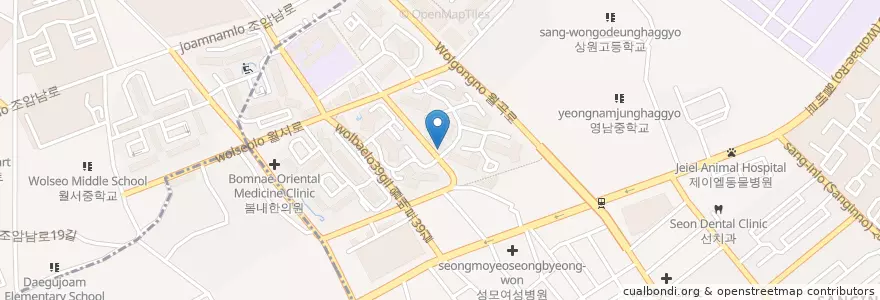 Mapa de ubicacion de 파이데이아 en 대한민국, 대구, 달서구.