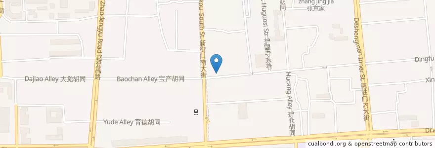 Mapa de ubicacion de 三大炖 en 中国, 北京市, 河北省, 西城区.