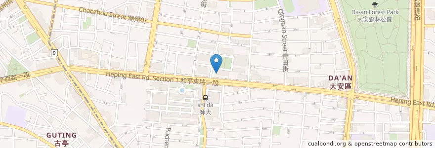 Mapa de ubicacion de 薩利亞 en Tayvan, 新北市, Taipei, 大安區.