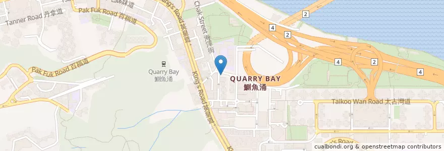 Mapa de ubicacion de 鯛魚魚湯專門店 en Chine, Guangdong, Hong Kong, Île De Hong Kong, Nouveaux Territoires, 東區 Eastern District.