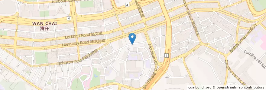 Mapa de ubicacion de 新森林 New Forest Restaurant en Çin, Guangdong, Hong Kong, Hong Kong Adası, Yeni Bölgeler, 灣仔區 Wan Chai District.
