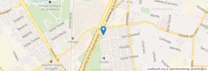 Mapa de ubicacion de Cafetería - Pizzería "Doña Nena" en Kuba, Havanna, Cerro.