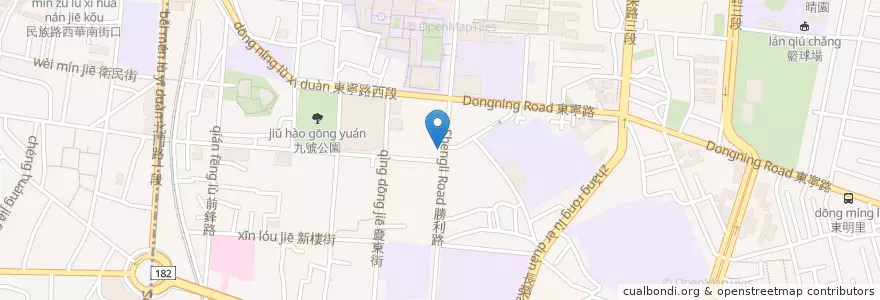 Mapa de ubicacion de 櫻桃菓子 en 臺灣, 臺南市, 東區.