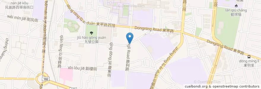 Mapa de ubicacion de 物理治療所 en تایوان, 臺南市, 東區.