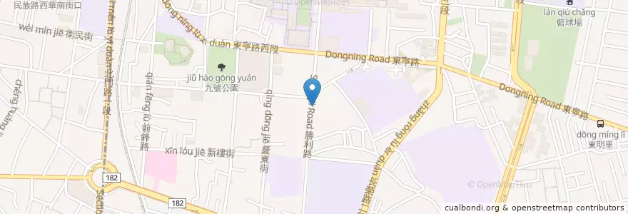 Mapa de ubicacion de 小圓圓美食館 en Taiwan, 臺南市, 東區.