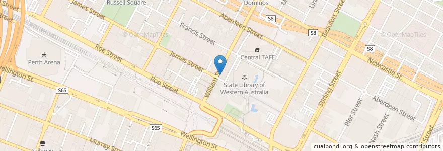 Mapa de ubicacion de Aisuru Sushi en Австралия, Западная Австралия, City Of Perth.