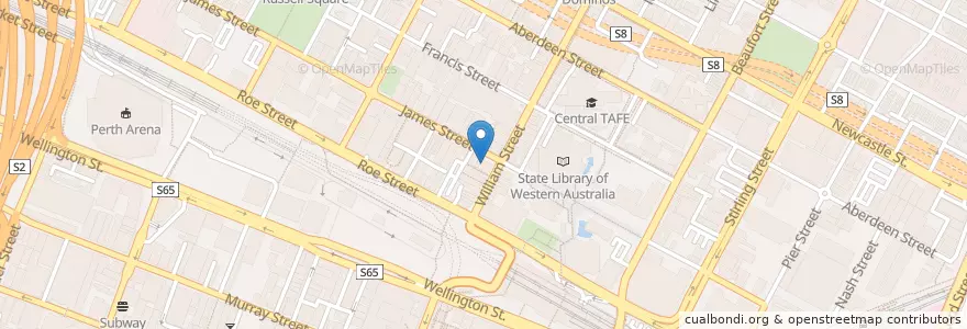 Mapa de ubicacion de New Moon en 오스트레일리아, Western Australia, City Of Perth.