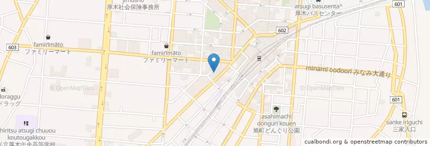 Mapa de ubicacion de ダンケ珈琲店 en Japan, Präfektur Kanagawa, 厚木市.