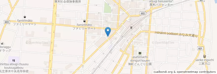 Mapa de ubicacion de クラブJ en 日本, 神奈川県, 厚木市.
