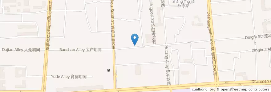 Mapa de ubicacion de 二条拉面 en China, Pequim, Hebei, 西城区.