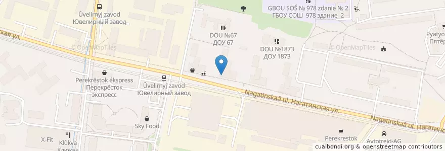 Mapa de ubicacion de Мосаптека en Russie, District Fédéral Central, Moscou, Южный Административный Округ, Район Нагатино-Садовники.
