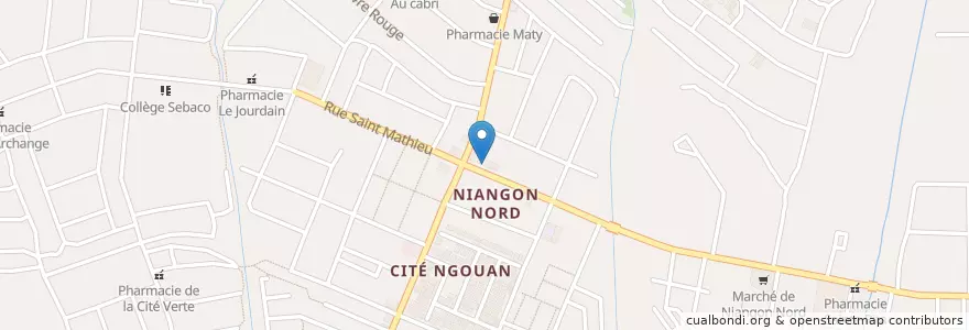 Mapa de ubicacion de BNI en Costa Do Marfim, Abidjan, Yopougon.