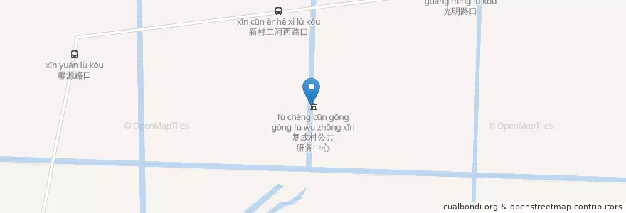 Mapa de ubicacion de 复成村公共服务中心 en الصين, 南通市, 通州区, 五接镇.