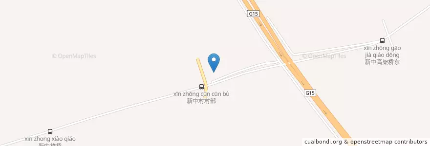Mapa de ubicacion de 新中村公共服务中心 en China, Nantong City, Tongzhou District, 刘桥镇.