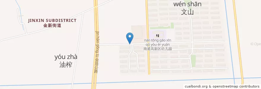 Mapa de ubicacion de 文山村公共服务中心 en 中国, 南通市, 通州区, 金新街道.