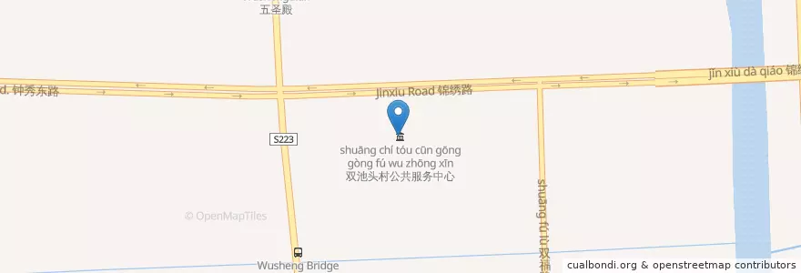 Mapa de ubicacion de 双池头村公共服务中心 en 中国, 南通市, 通州区, 金新街道.