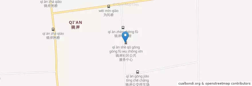 Mapa de ubicacion de 骑岸社区公共服务中心 en China, Nantong City, Tongzhou District, 十总镇.