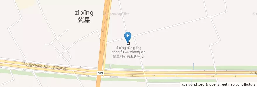 Mapa de ubicacion de 紫星村公共服务中心 en China, Nantong City, Tongzhou District, 兴东街道.