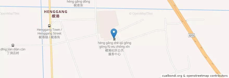 Mapa de ubicacion de 横港社区公共服务中心 en 중국, 南通市, 通州区, 兴仁镇.