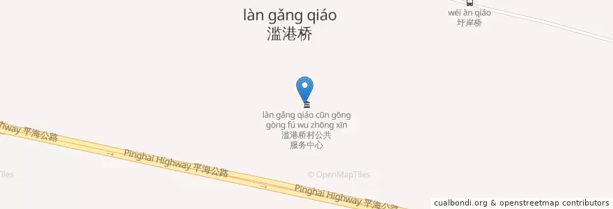 Mapa de ubicacion de 滥港桥村公共服务中心 en 중국, 南通市, 通州区, 东社镇.