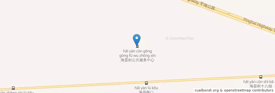 Mapa de ubicacion de 海晏村公共服务中心 en Chine, 南通市, 通州区, 三余镇.