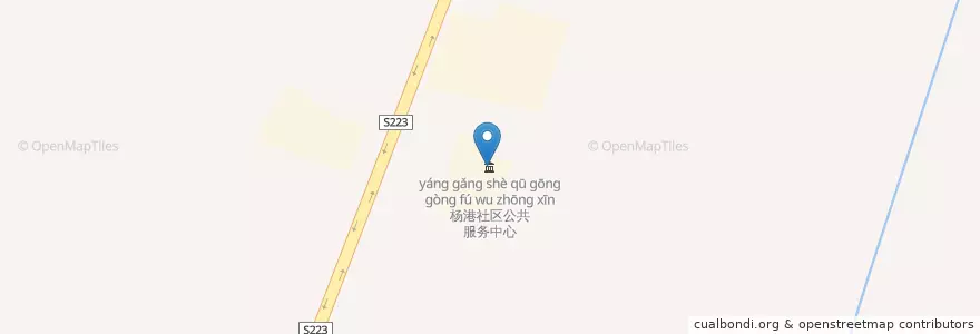 Mapa de ubicacion de 杨港社区公共服务中心 en Çin, 南通市, 通州区, 东社镇.