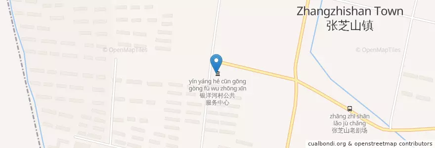 Mapa de ubicacion de 银洋河村公共服务中心 en Chine, 南通市, 通州区, 张芝山镇.