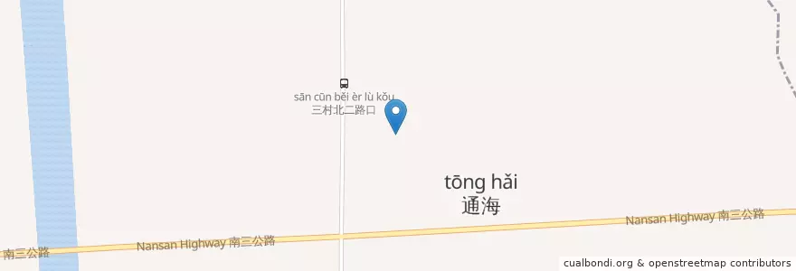 Mapa de ubicacion de 通海村公共服务中心 en Chine, 南通市, 通州区, 张芝山镇.