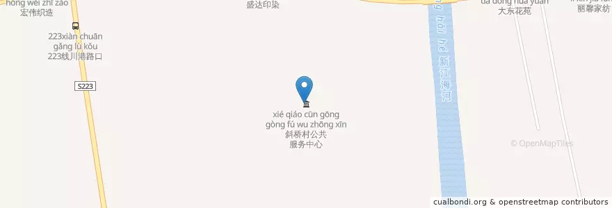 Mapa de ubicacion de 斜桥村公共服务中心 en China, 南通市, 通州区, 川姜镇.