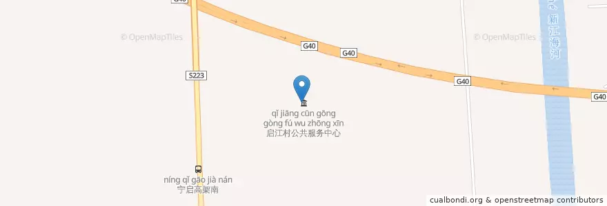 Mapa de ubicacion de 启江村公共服务中心 en Китай, 南通市, 通州区, 川姜镇.