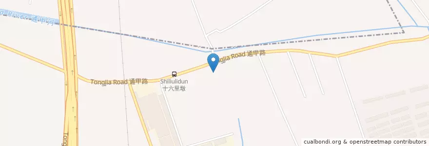 Mapa de ubicacion de 十六里墩村公共服务中心 en Китай, 南通市, 通州区, 先锋街道.