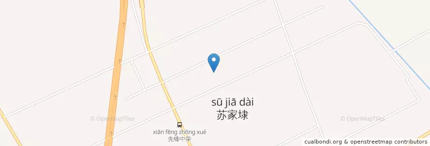 Mapa de ubicacion de 苏家埭村公共服务中心 en 中国, 南通市, 通州区, 先锋街道.