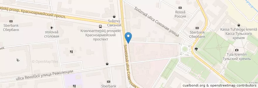 Mapa de ubicacion de Будь здоров! en Russie, District Fédéral Central, Oblast De Toula, Городской Округ Тула.