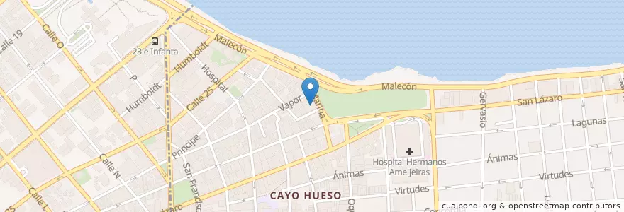 Mapa de ubicacion de Hotra Kosa en キューバ, La Habana, Centro Habana.