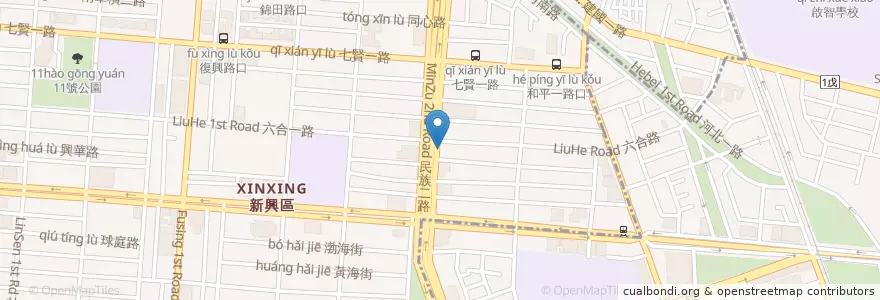 Mapa de ubicacion de 三星園民合茶屋 en تايوان, كاوهسيونغ, 新興區, 苓雅區.