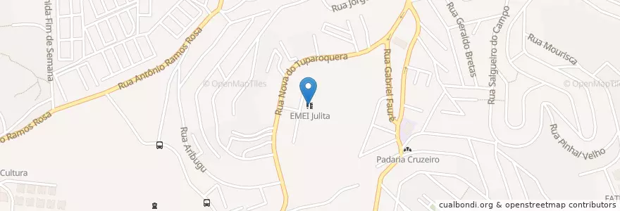 Mapa de ubicacion de EMEI Julita en البَرَازِيل, المنطقة الجنوبية الشرقية, ساو باولو, Região Geográfica Intermediária De São Paulo, Região Metropolitana De São Paulo, Região Imediata De São Paulo, ساو باولو.